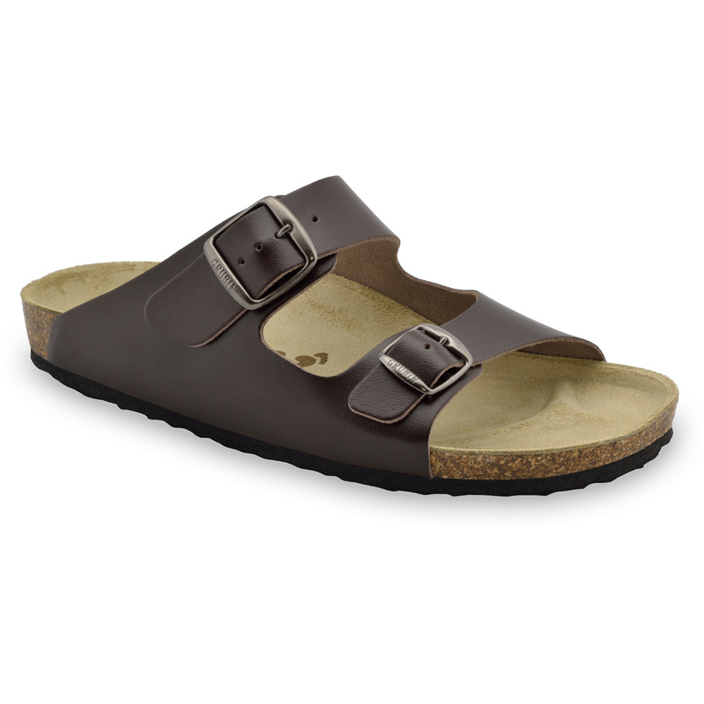 KAIRO Men's slippers - leather (40-49) - brown, 49