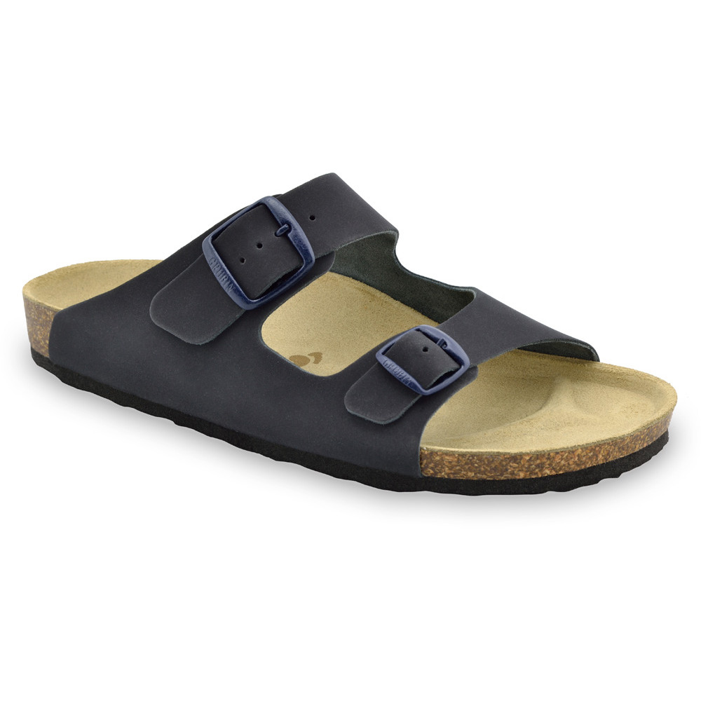 KAIRO Men's slippers - leather (40-49) - dark grey, 46