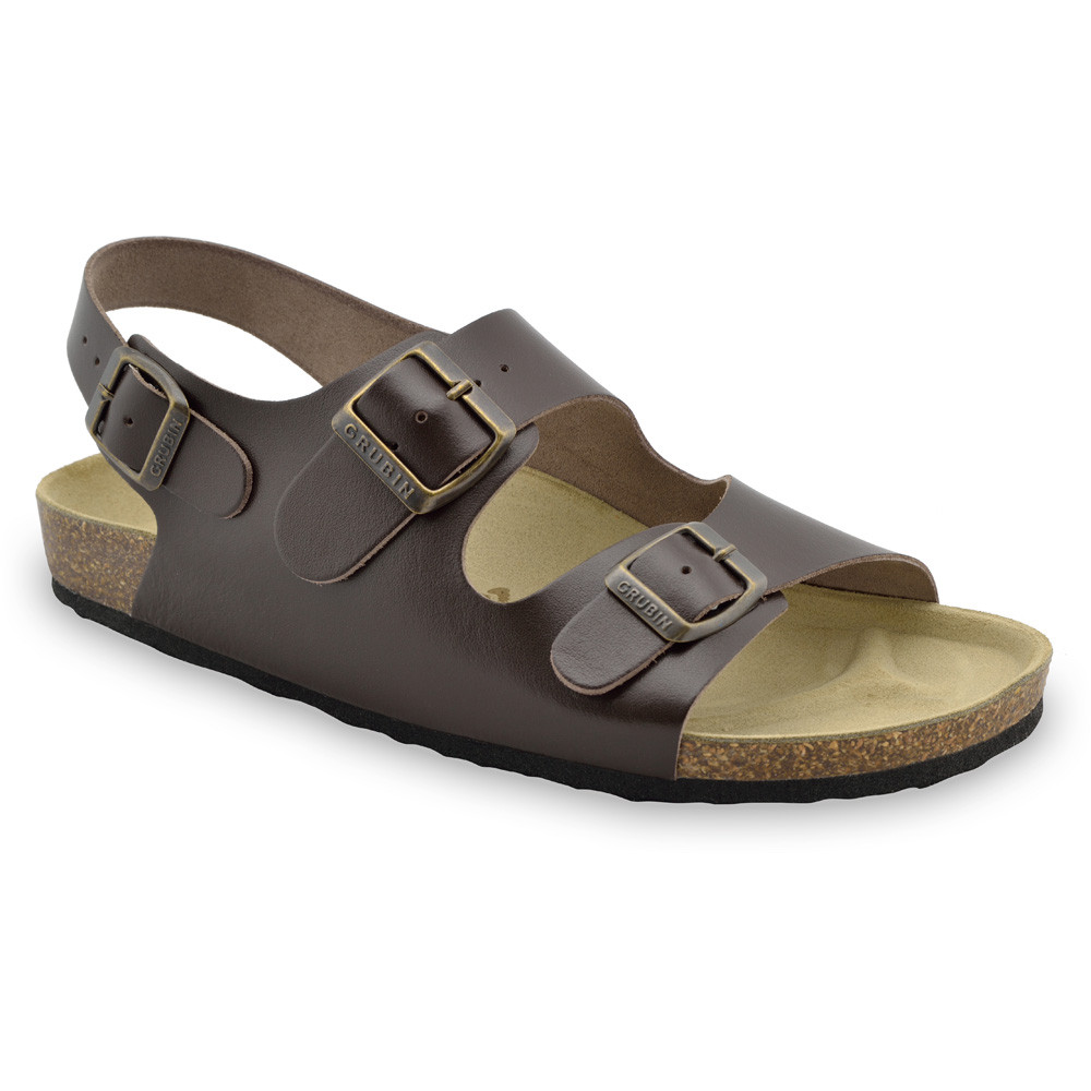 MILANO Men's sandals - leather (40-49) - brown, 43