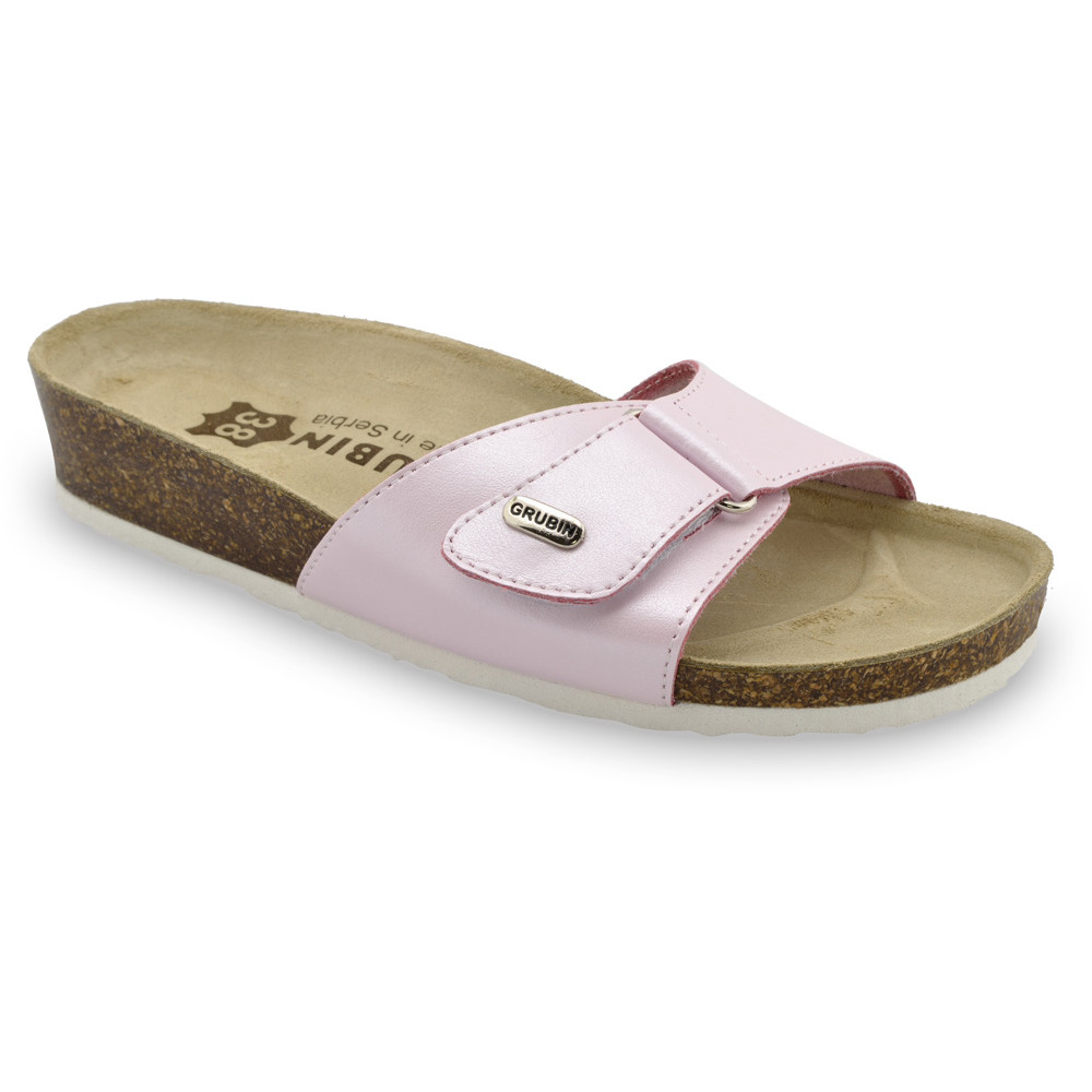 BRIGITTE Women's slippers - leather (36-42) - light pink, 38
