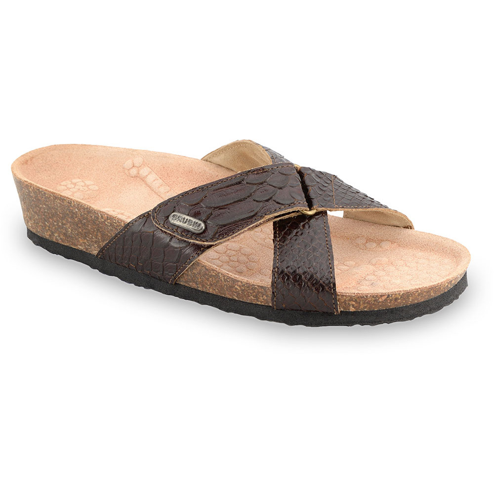 EMILIANA Women's slippers - leather (37-41) - brown, 39
