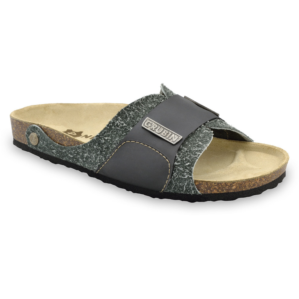 DARKO Men's slippers - leather (40-49) - grey, 42