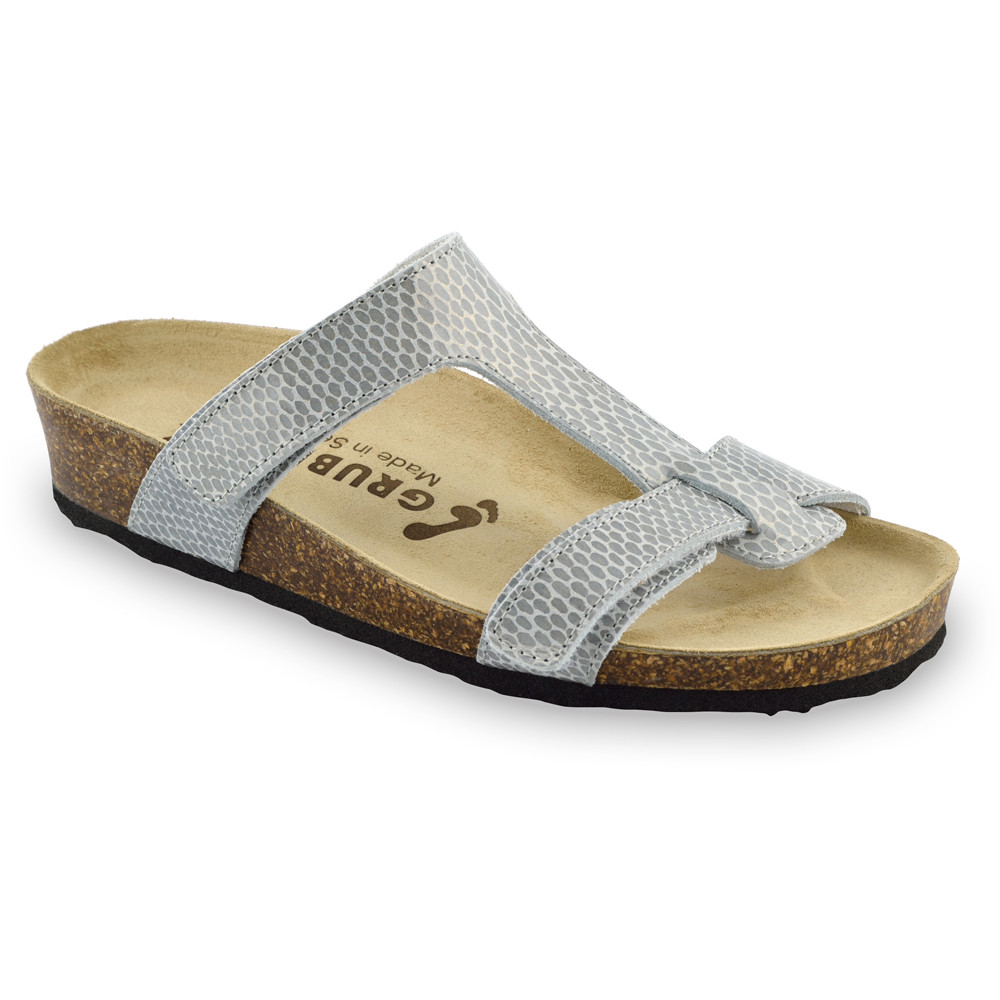 RIMINI Women's slippers - leather (36-42) - grey viper, 37