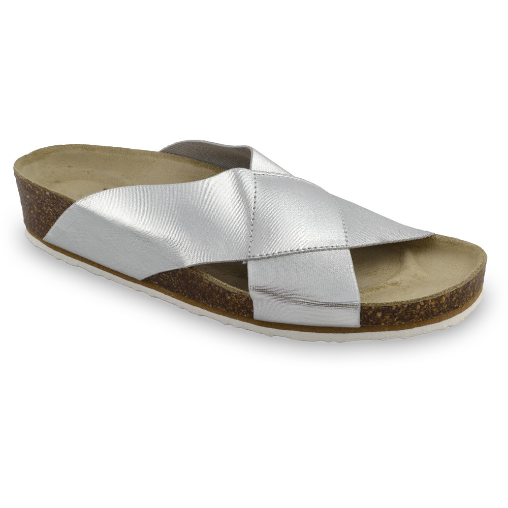 IVA Women's slippers - cloth (36-42) - silver, 41