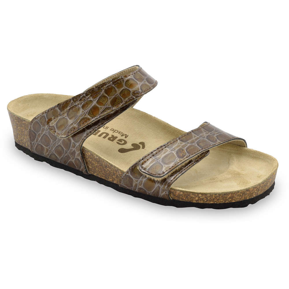 HIGIJA Women's slippers - leather (36-42) - brown, 39