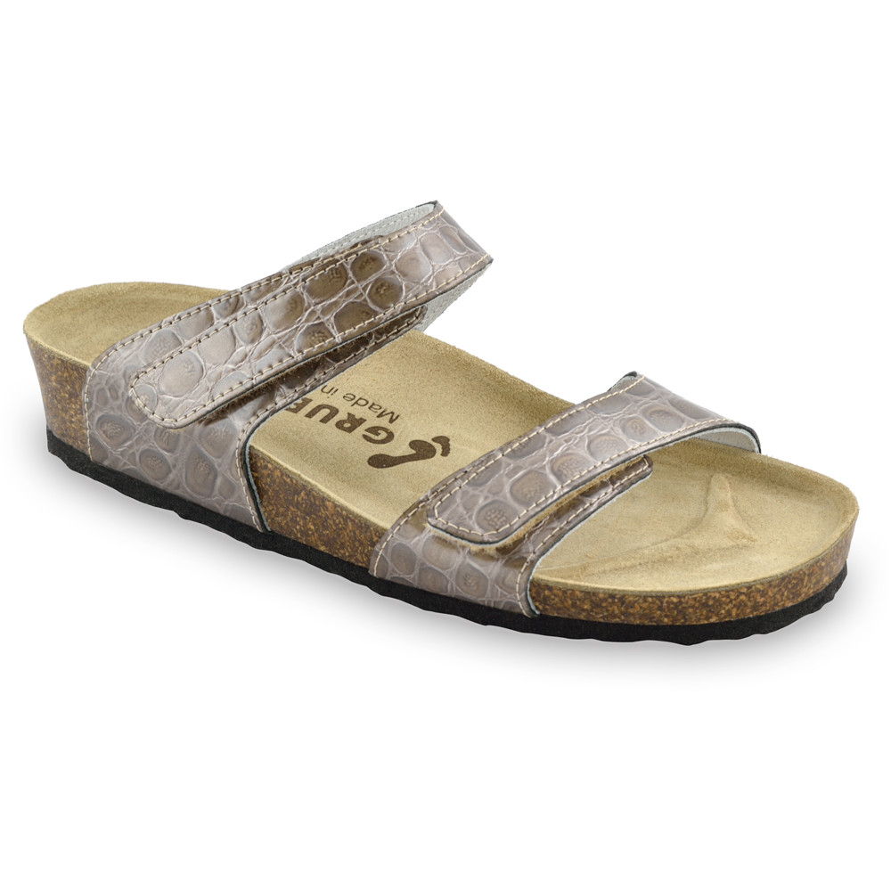 HIGIJA Women's slippers - leather (36-42) - light brown, 41