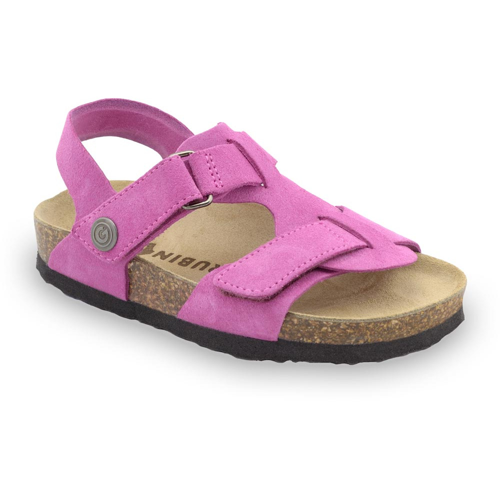 ROTONDA Kids - velor leather sandals (23-29)