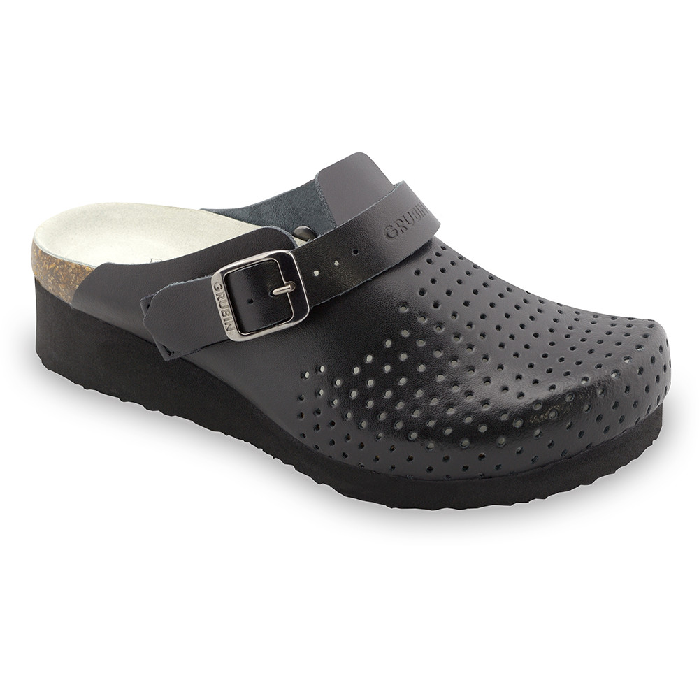 DUBAI papuče uzavreté silverplus - koža (36-42) - čierna, 39