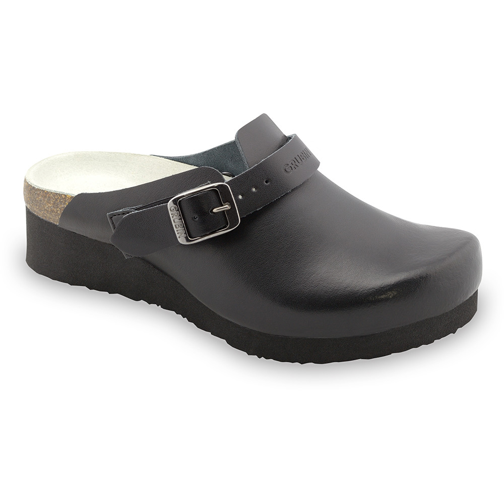 MELBOURNE papuče uzavreté silverplus - koža (36-42) - čierna, 38