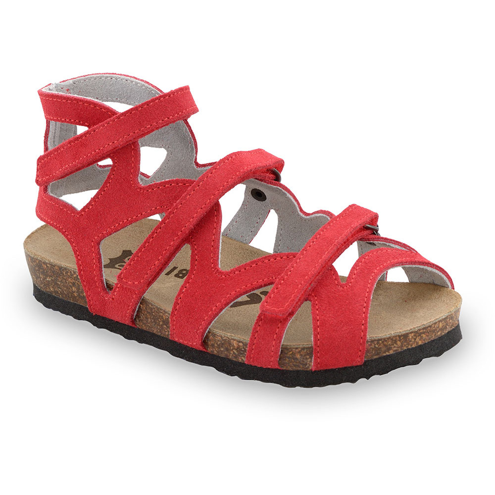 MERIDA sandále pre deti - koža (25-29) - červená, 28